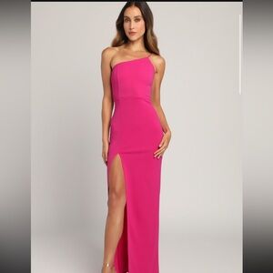 Lulus pink wedding guest dress